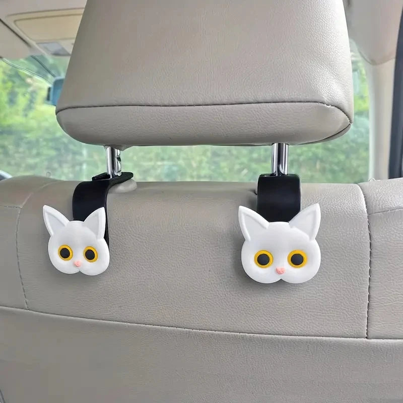 2-Pack Kawaii 3D Cat Car Hooks