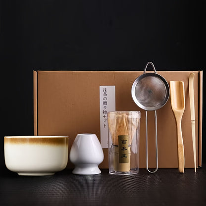✨ 6-Piece Matcha Ceremony Set – Whisk, Bowl & More in a Beautiful Gift Box 🎁🍵