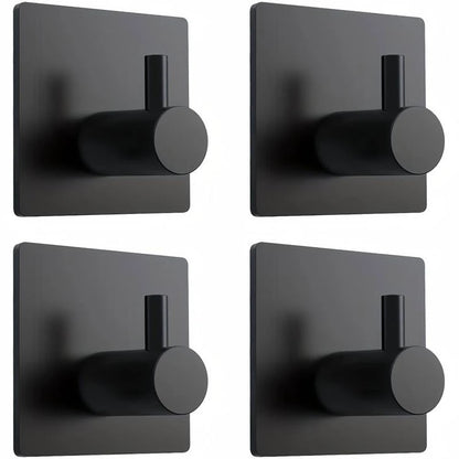 Premium Adhesive Hooks – Minimalist Stainless Steel Design for Home & Bathroom