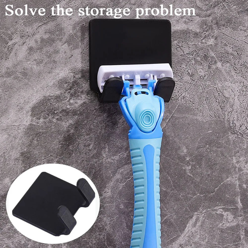 Minimalist Shaver Holder Set – Adhesive Wall Hooks for Bathroom & Shower