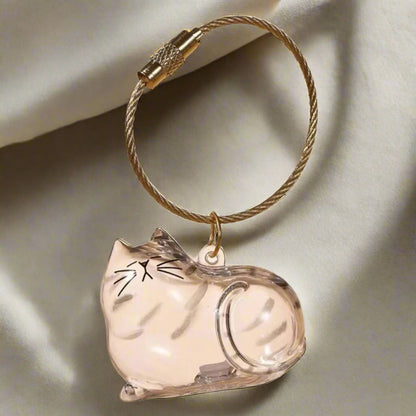 🐾 “Always By My Side” – Memorial Cat Hair Keepsake Keychain 🐱