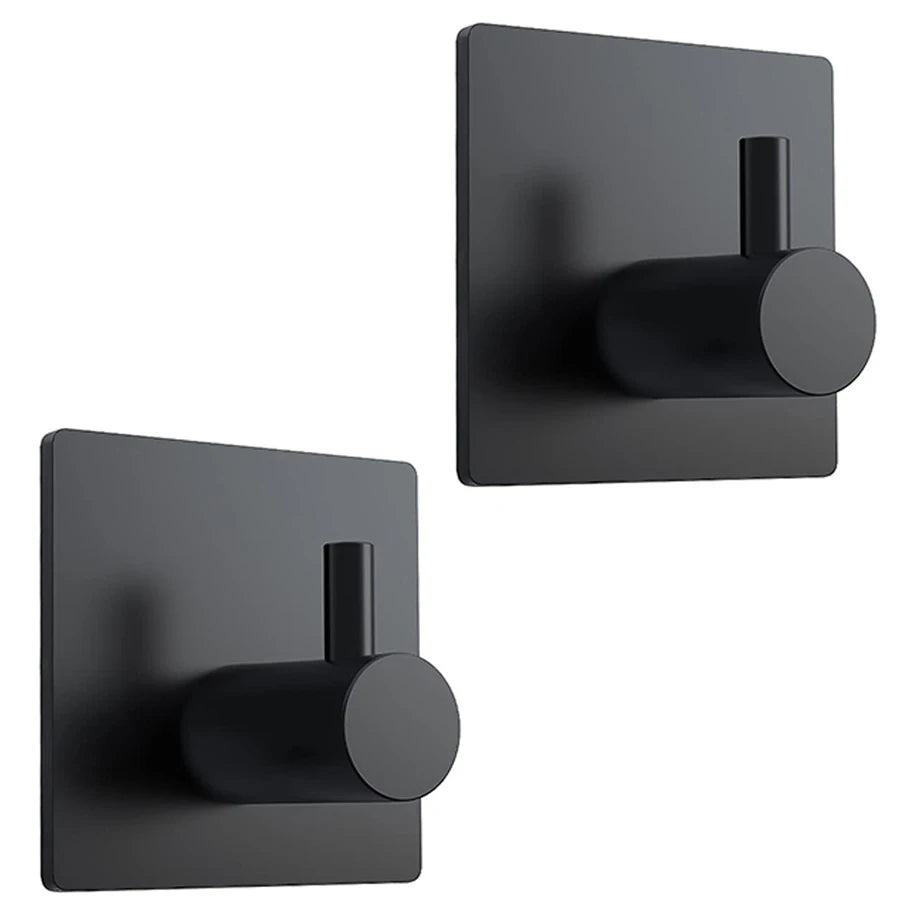 Premium Adhesive Hooks – Minimalist Stainless Steel Design for Home & Bathroom