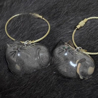 🐾 “Always By My Side” – Memorial Cat Hair Keepsake Keychain 🐱