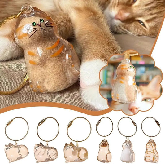 🐾 “Always By My Side” – Memorial Cat Hair Keepsake Keychain 🐱
