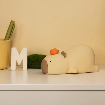 💤 Lazy Capybara LED Squishy Tap Tap Night Light Lamp