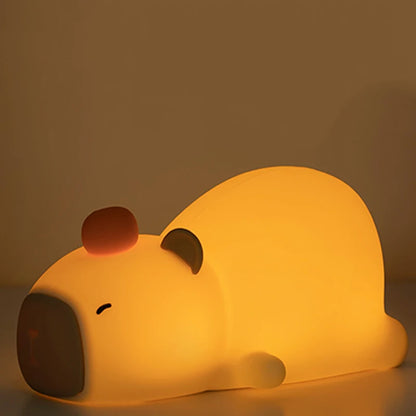 💤 Lazy Capybara LED Squishy Tap Tap Night Light Lamp