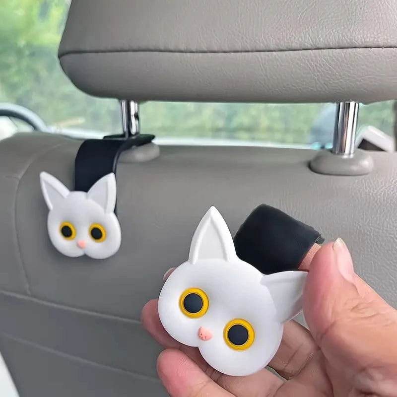 2-Pack Kawaii 3D Cat Car Hooks