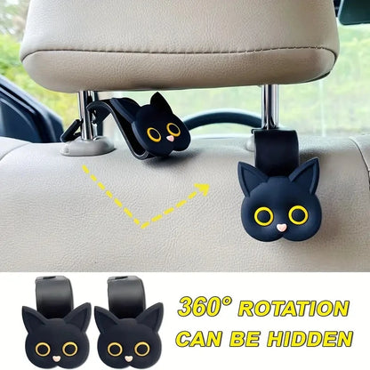 2-Pack Kawaii 3D Cat Car Hooks
