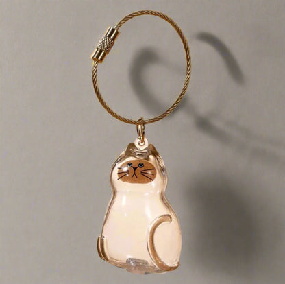 🐾 “Always By My Side” – Memorial Cat Hair Keepsake Keychain 🐱
