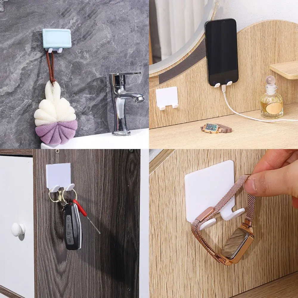 Minimalist Shaver Holder Set – Adhesive Wall Hooks for Bathroom & Shower