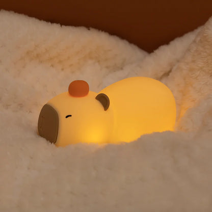 💤 Lazy Capybara LED Squishy Tap Tap Night Light Lamp