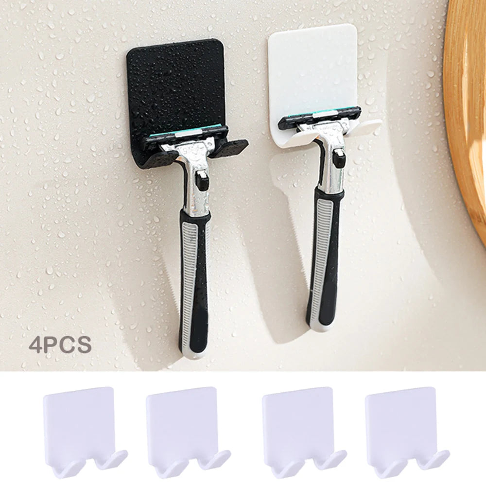 Minimalist Shaver Holder Set – Adhesive Wall Hooks for Bathroom & Shower