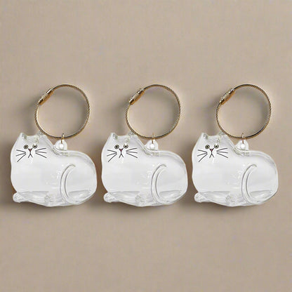 🐾 “Always By My Side” – Memorial Cat Hair Keepsake Keychain 🐱