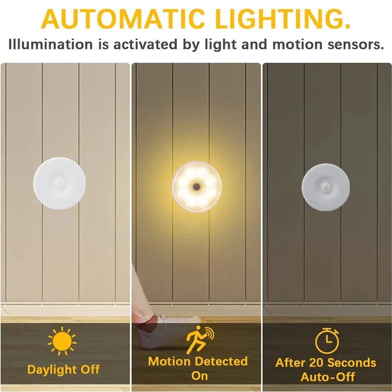 ✨ Naruma Sensor Night Light — USB Rechargeable Motion LED
