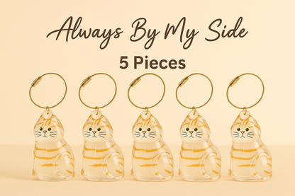 🐾 “Always By My Side” – Memorial Cat Hair Keepsake Keychain 🐱